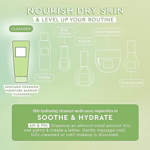 Miniatura 3 de Glow Recipe Limpiador facial con barrera de humedad y ceramida de aguacate, limpiador facial hidratante para piel seca, removedor de maquillaje