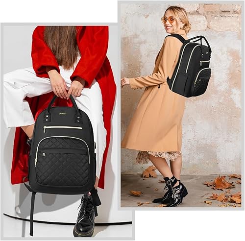 Miniatura 2 de Mochila de 17 pulgadas para mujeres y adolescentes, mochila escolar TSA para laptop con USB para estudiantes universitarios, negocios, oficina,