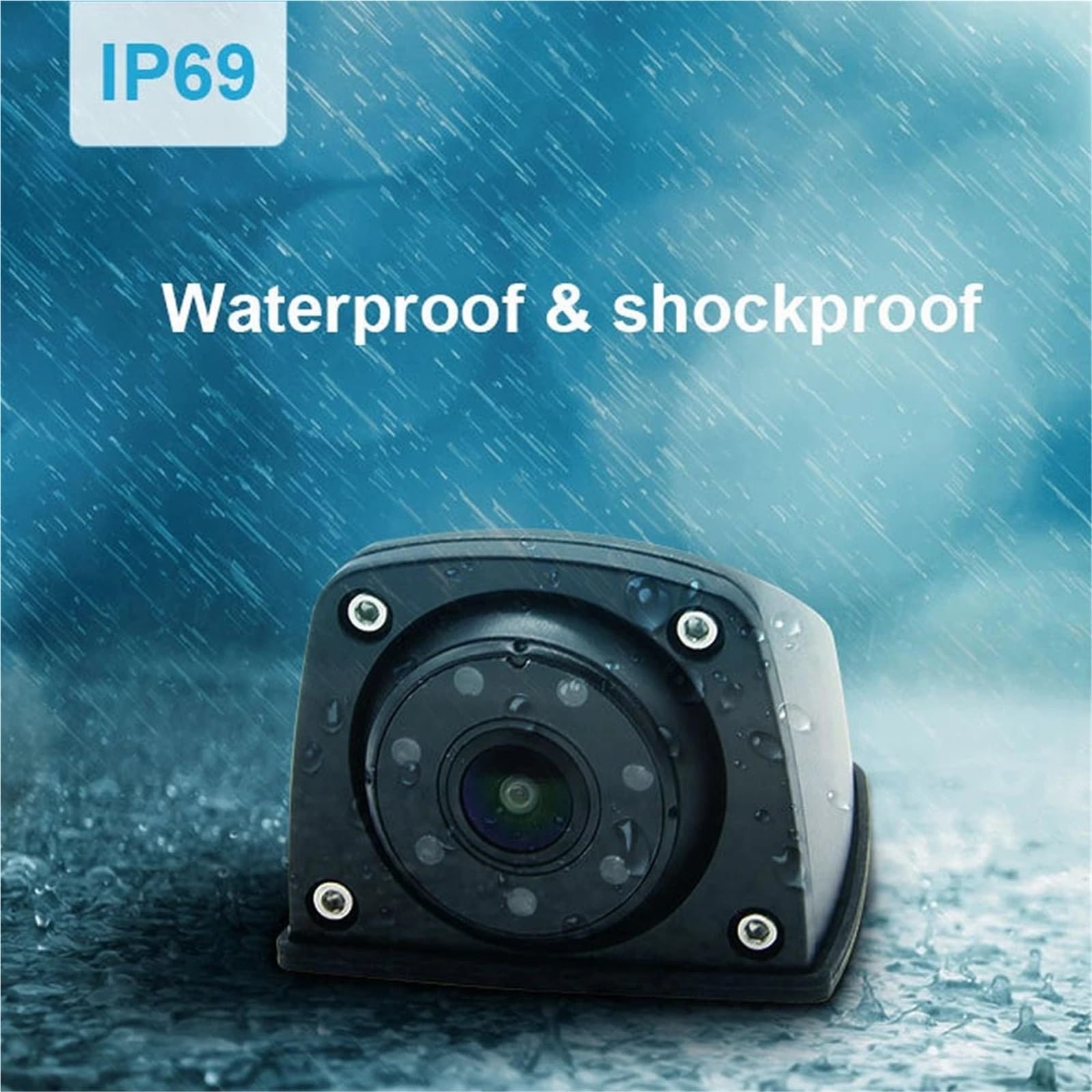 Kamera cofania 4PIN 1080P Kamera Boczna Tylna Noktowizor Wodoodporna Metalowa Obudowa Pasuje Do Ciężarówki Przyczepy kempingowej MDVR/Monitor DVR Kamera cofania Samochód(White)