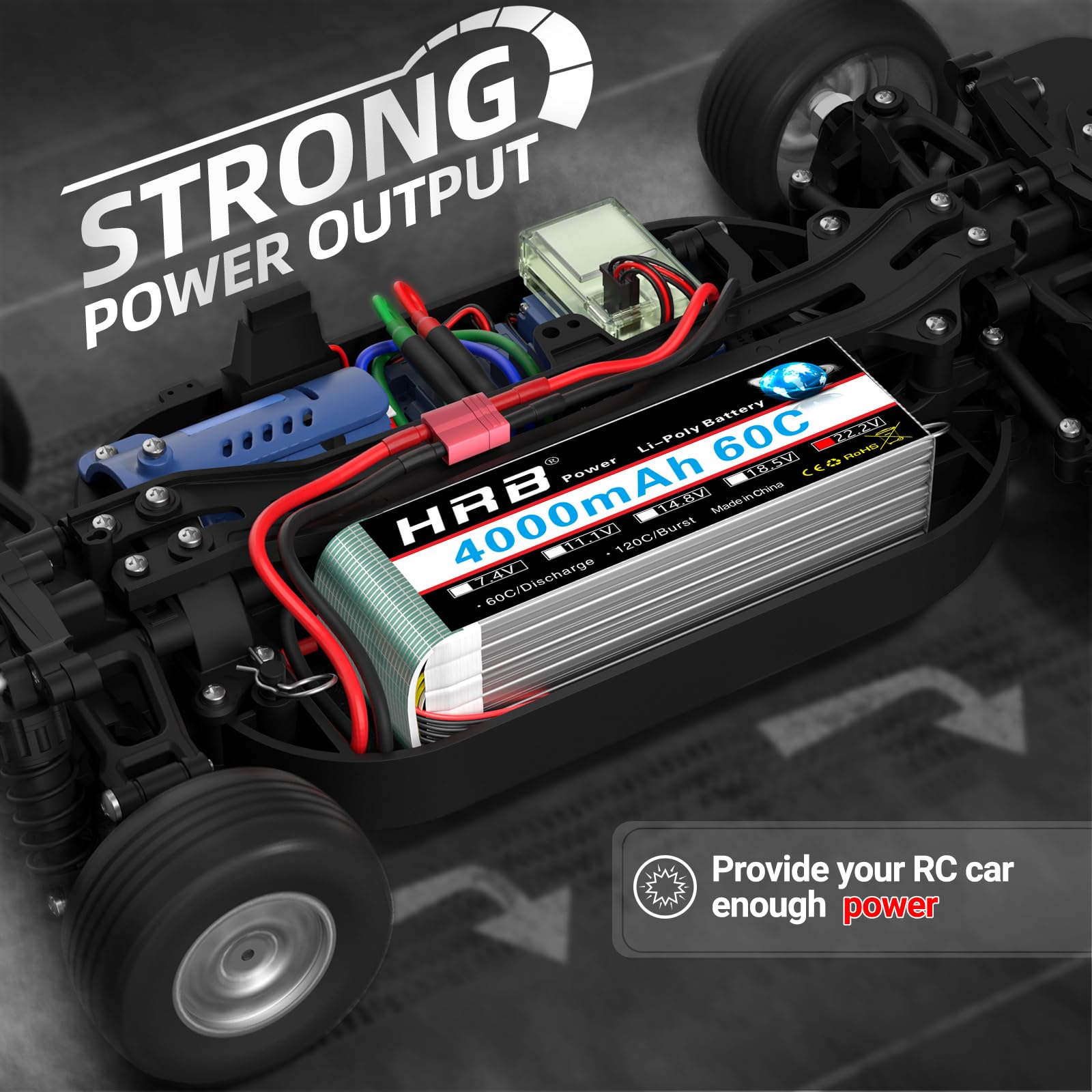 HRB 2pcs 6S Lipo Battery Dean T 22.2V 4000mAh 60C RC Lipo Battery Compatible with für RC Quadrocopter Flugzeug Helikopter Auto Boot Hobby