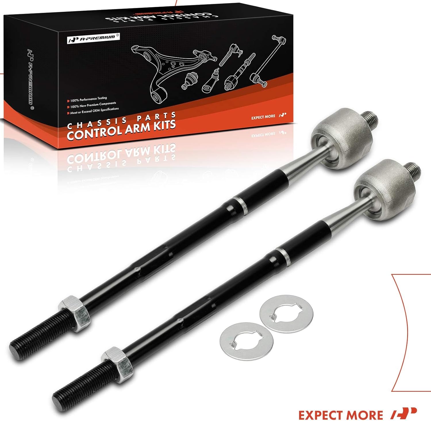 A-Premium 2 x Front Inner Tie Rod Ends, Compatible with Chevrolet Colorado 2015-2022 & GMC Canyon 2015-2022
