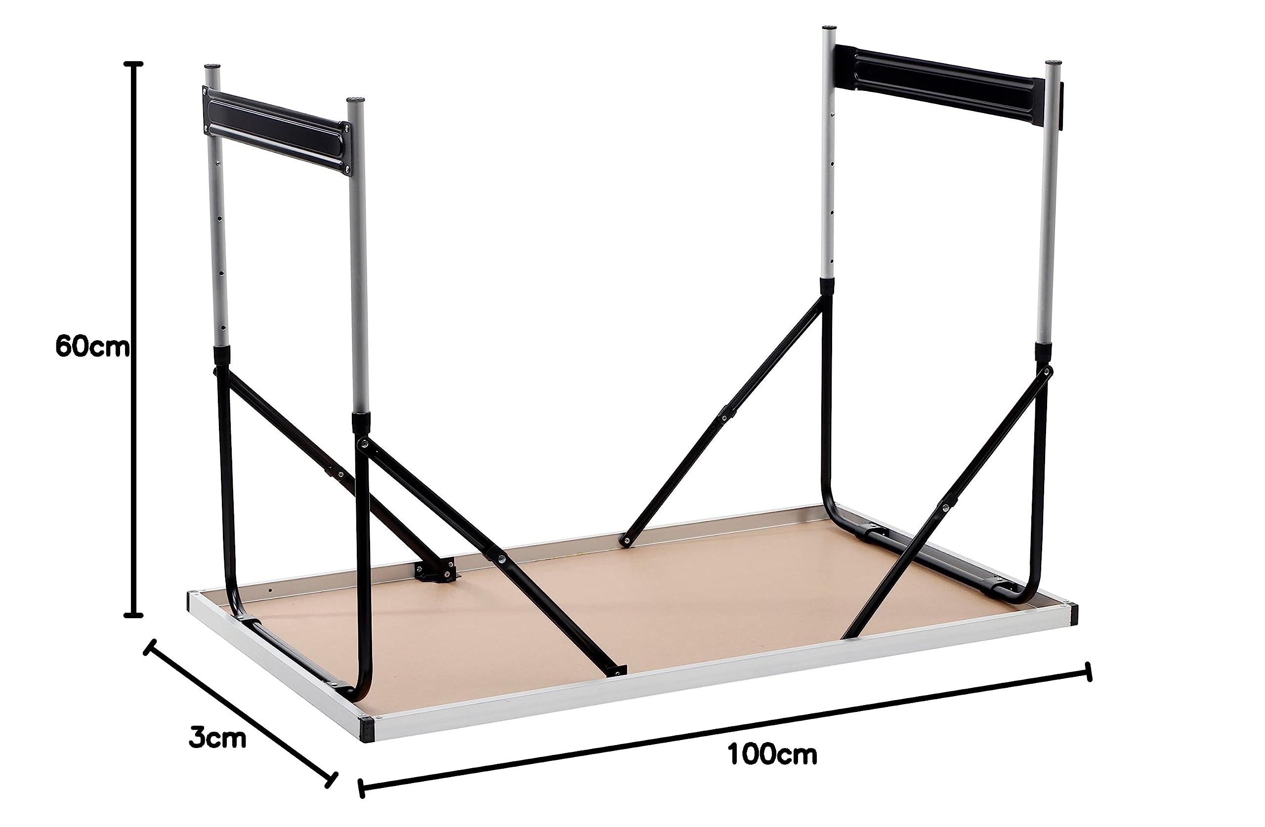 Spetebo Alu Campingtisch 100x60cm | Höhenverstellbar & praktisch klappbar | Verstellbar auf 4 Höhen (73, 80, 87 und 94cm), Klappbar