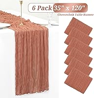 Vista 210 de Showgeous 10 Pack Baby Pink Cheesecloth Table Runner 10FT Long Semi-Sheer Gauze Table Runner Boho or Rustic Wedding Decor for Wedding Decor Arch