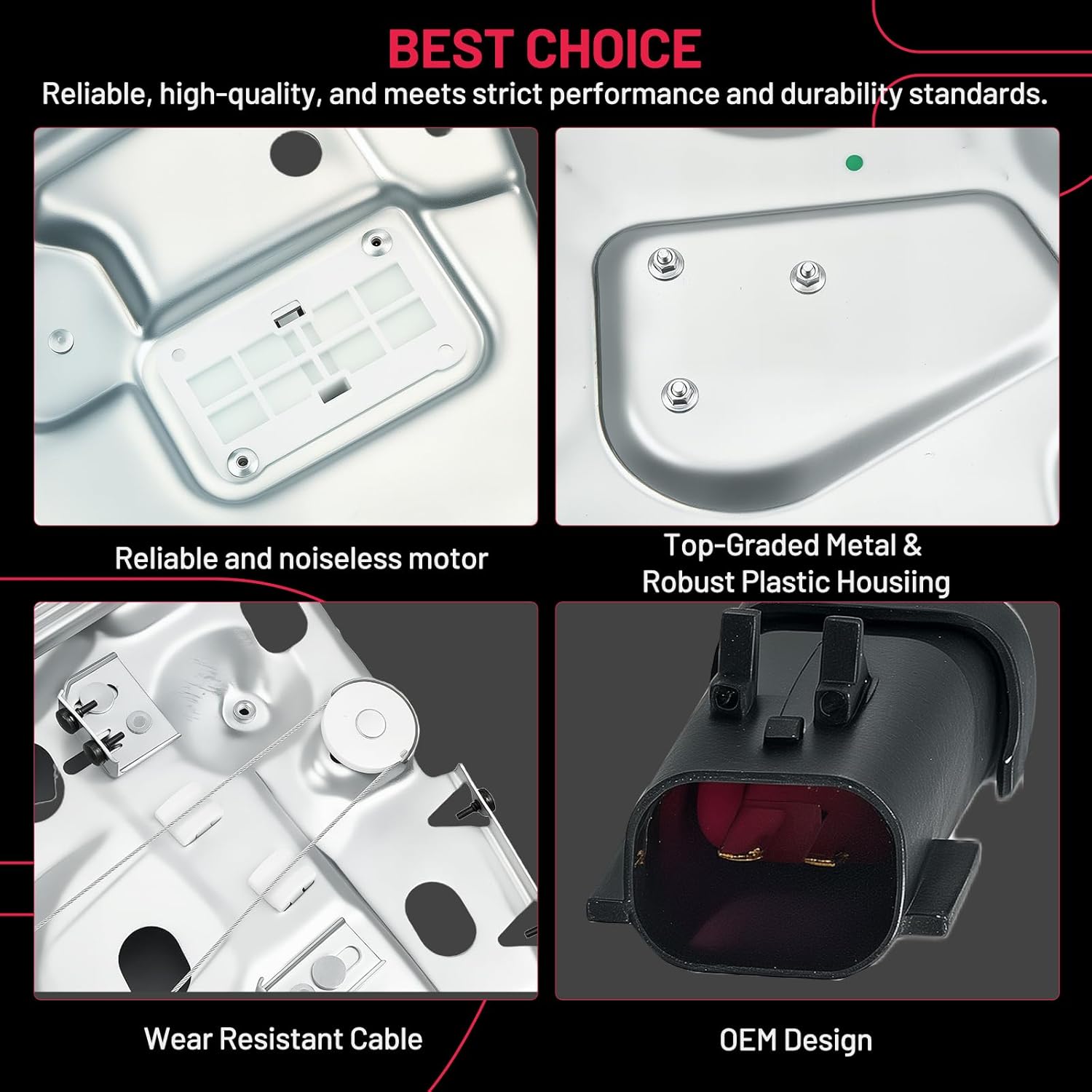 BDFHYK 751-284 Power Window Regulator with Motor Rear Left Compatible with Chrysler Sebring 1996-2006