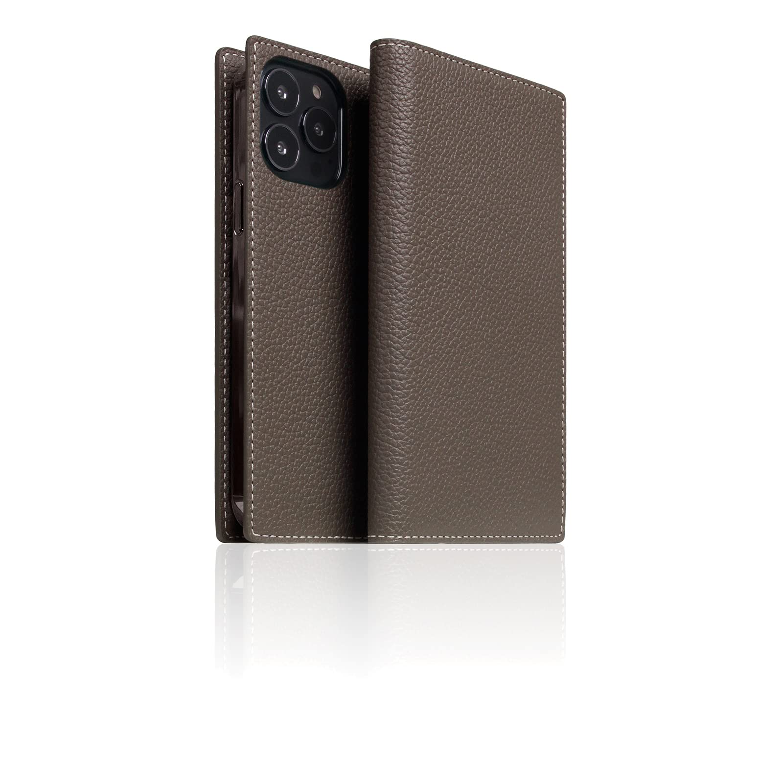 SLG Skórzane etui portfelowe kompatybilne z iPhone 14 Pro Max, D8 skóra licowa z klapką, etui z przegródką na karty z pudełkiem na prezent, ręcznie robione i zaprojektowane dla iPhone'a 14 Pro Max (Etoffe Cream)