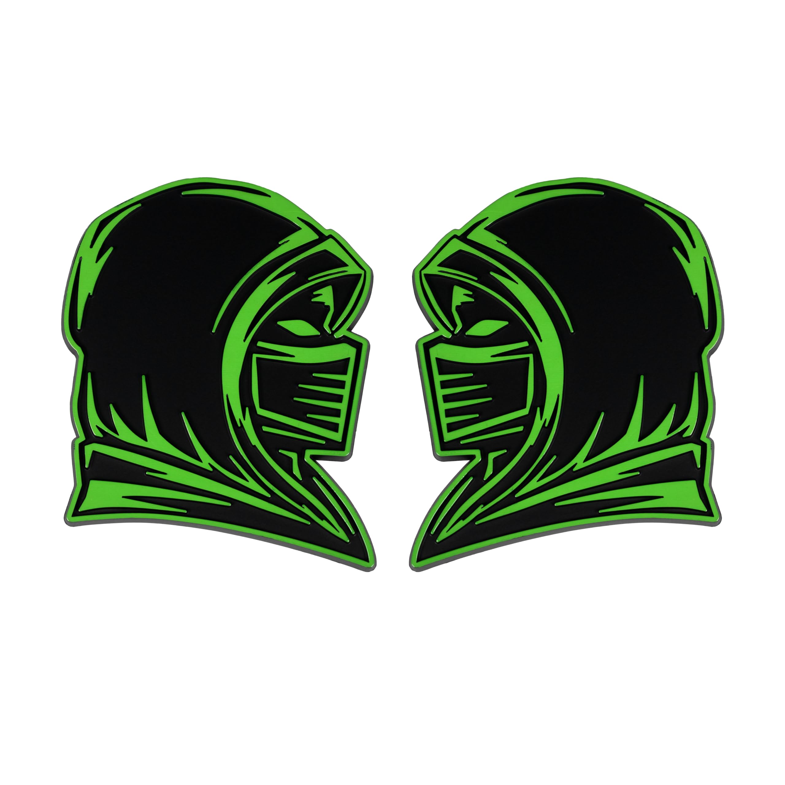 Ninja Emblem, Custom 3D Car Badge – Universal Exterior Accessories for Car, Truck, SUV, Motorcycle (Set of 2) (Green)