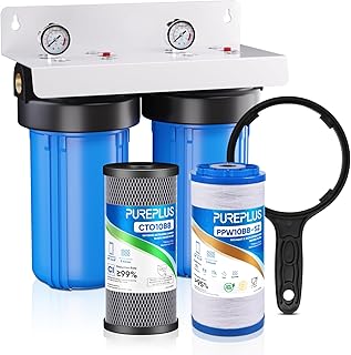 PUREPLUS 2-Stage Whole House Water Filtration System Home Filtration