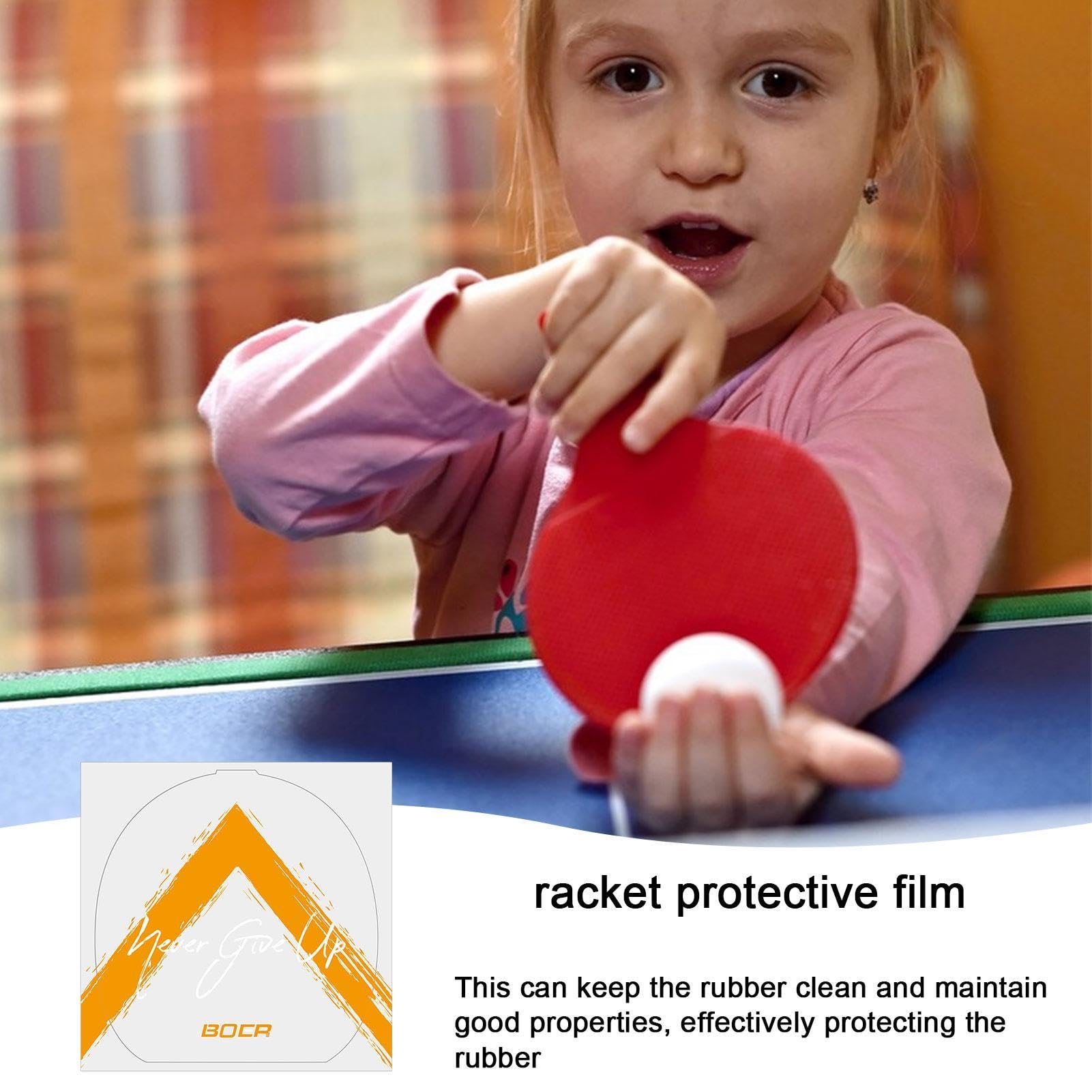 GLANSI Racket Rubber Protection Sheet, Rubber Protector Film, Dustproof Ping Pong Bat Rubber Guard, Tennis Racket Rubber Guard for Racquet, Table Tennis Rackets, transparent pattern