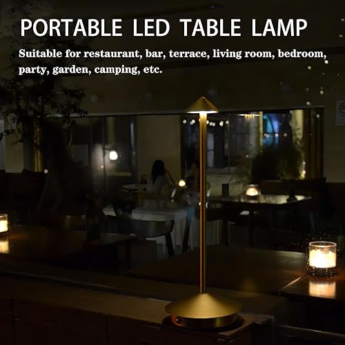 Miniatura 8 de AMFORPM Lámpara de mesa LED inalámbrica, lámpara de escritorio portátil para exteriores, pequeña luz nocturna de escritorio, lámpara de barra
