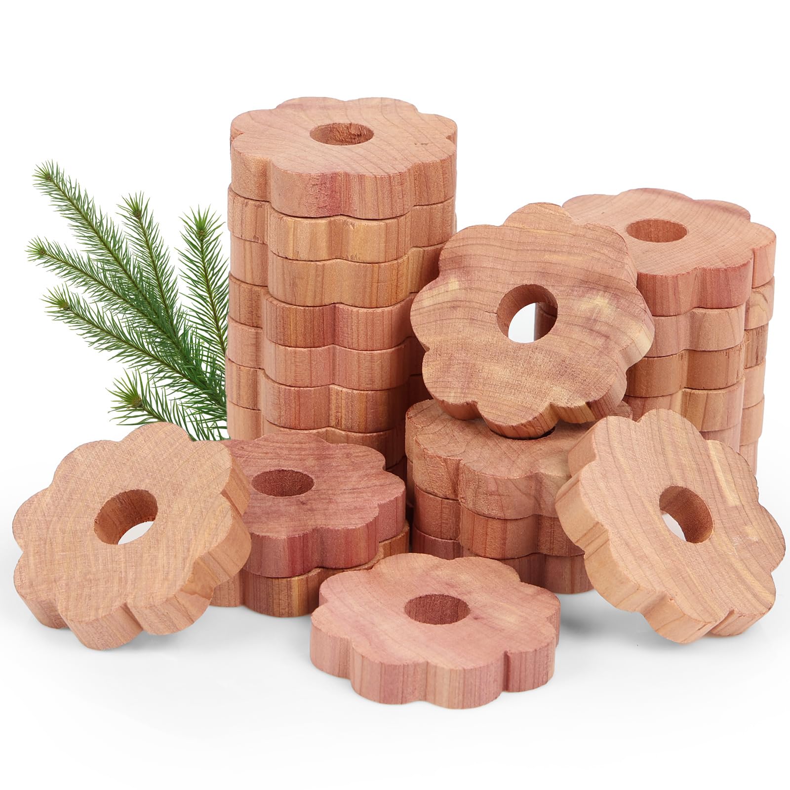 flintronic Moth Repellent for Wardrobes, 20PCS Cedar Wood Blocks