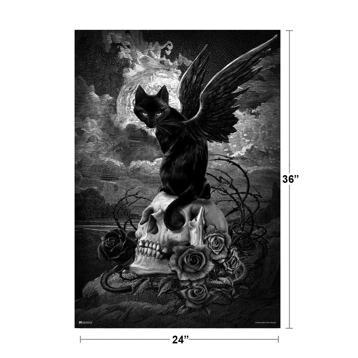 レア Alchemy Gothic スカル 黒薔薇 壁掛け インテリア