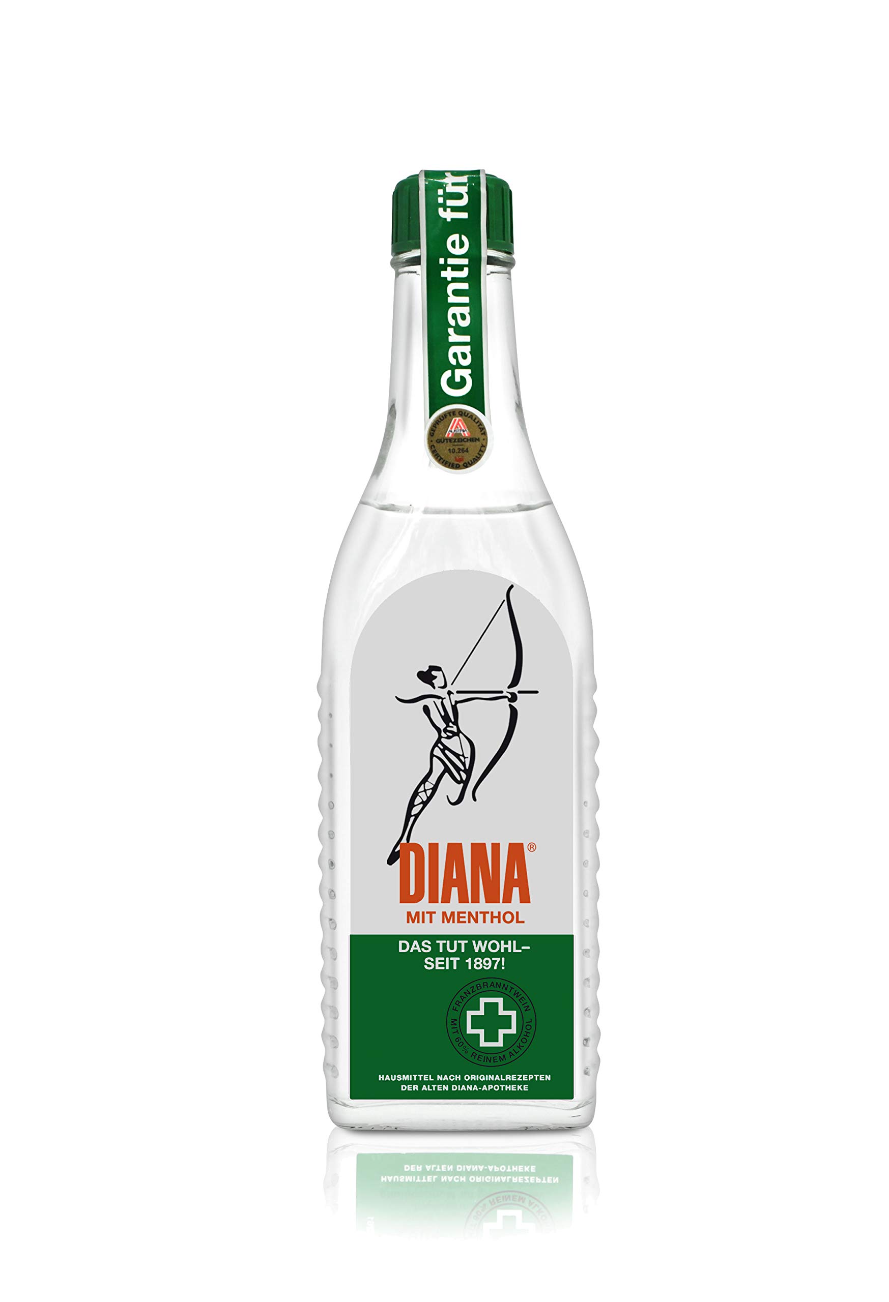 Diana Franzbranntwein 100 ml Glasflasche – Kühlende Einreibung mit Menthol – Belebende Hautpflege nach Sport & Belastung – Erfrischender Klassiker aus Österreich seit 1907