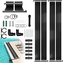 LZQ Solar Pool Heating Set 400 x 140 cm, Solar Heating Solar Panel Pool Swimming Pool Solar Absorber Hot Water with Hose Clamps & Pipe Connectors, Modular, Heating Mat Solar Mat Solar Panel