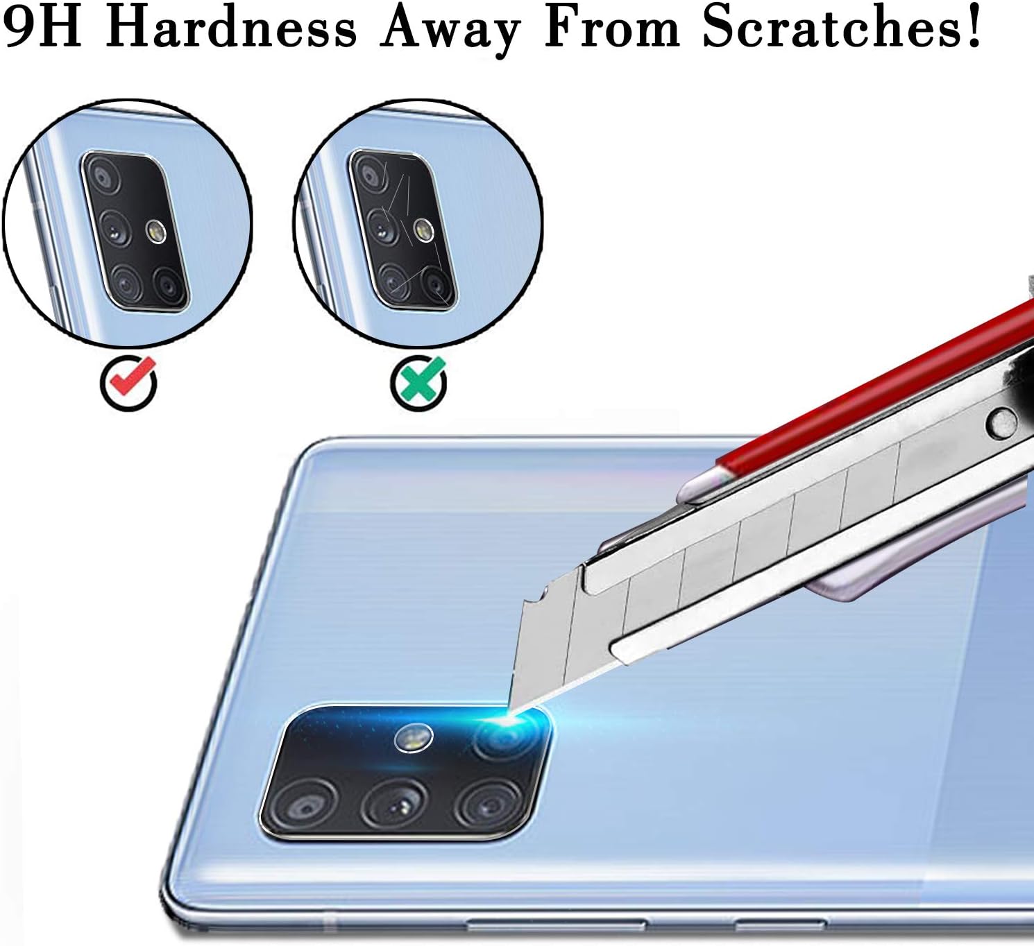 Ferilinso [4 Pack] Camera Lens Protector for Samsung Galaxy A71 4G/ 5G, Bubble Free Tempered Glass Protection Film (Clear)