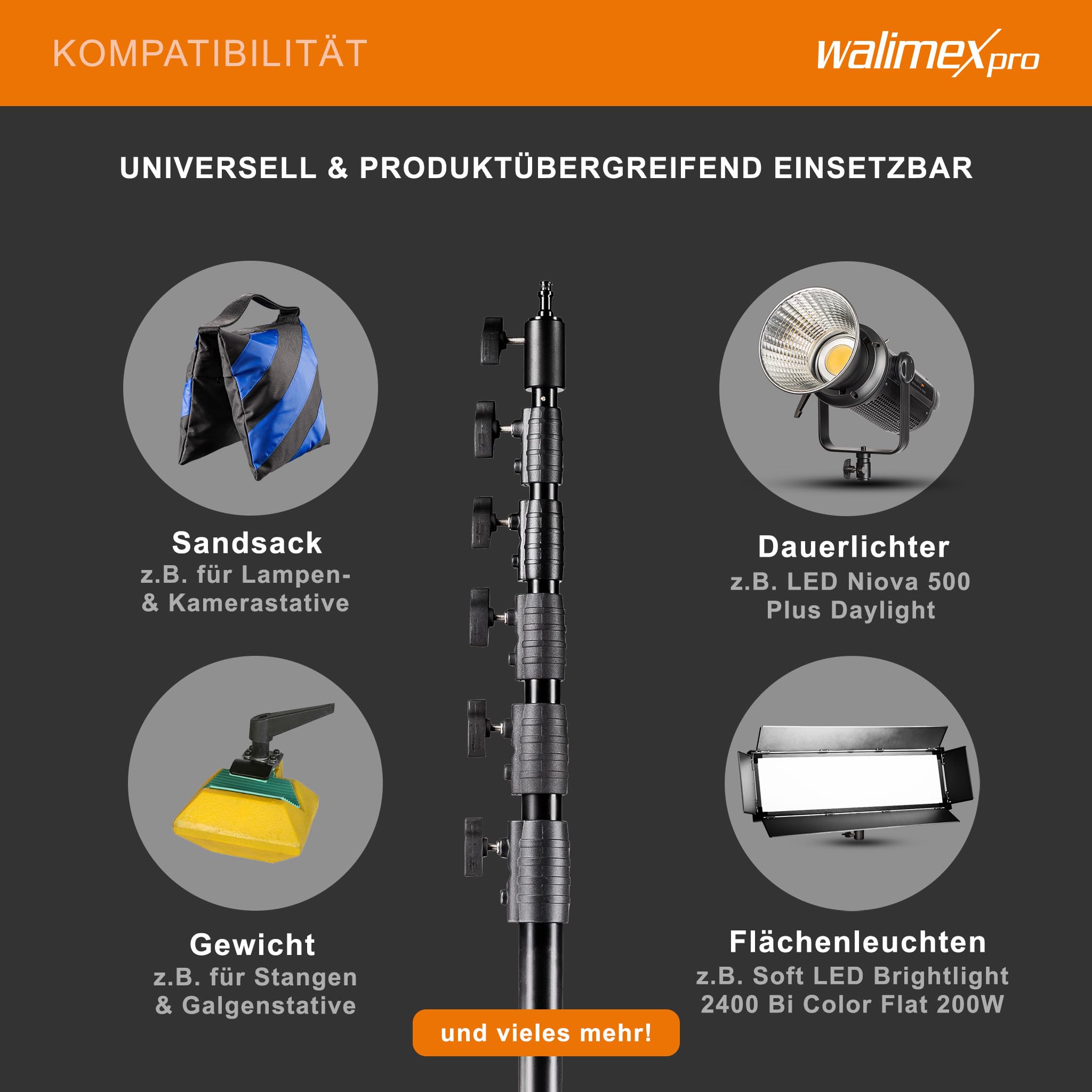 Walimex pro Air Jumbo 730 Trípode para lámpara 730 cm
