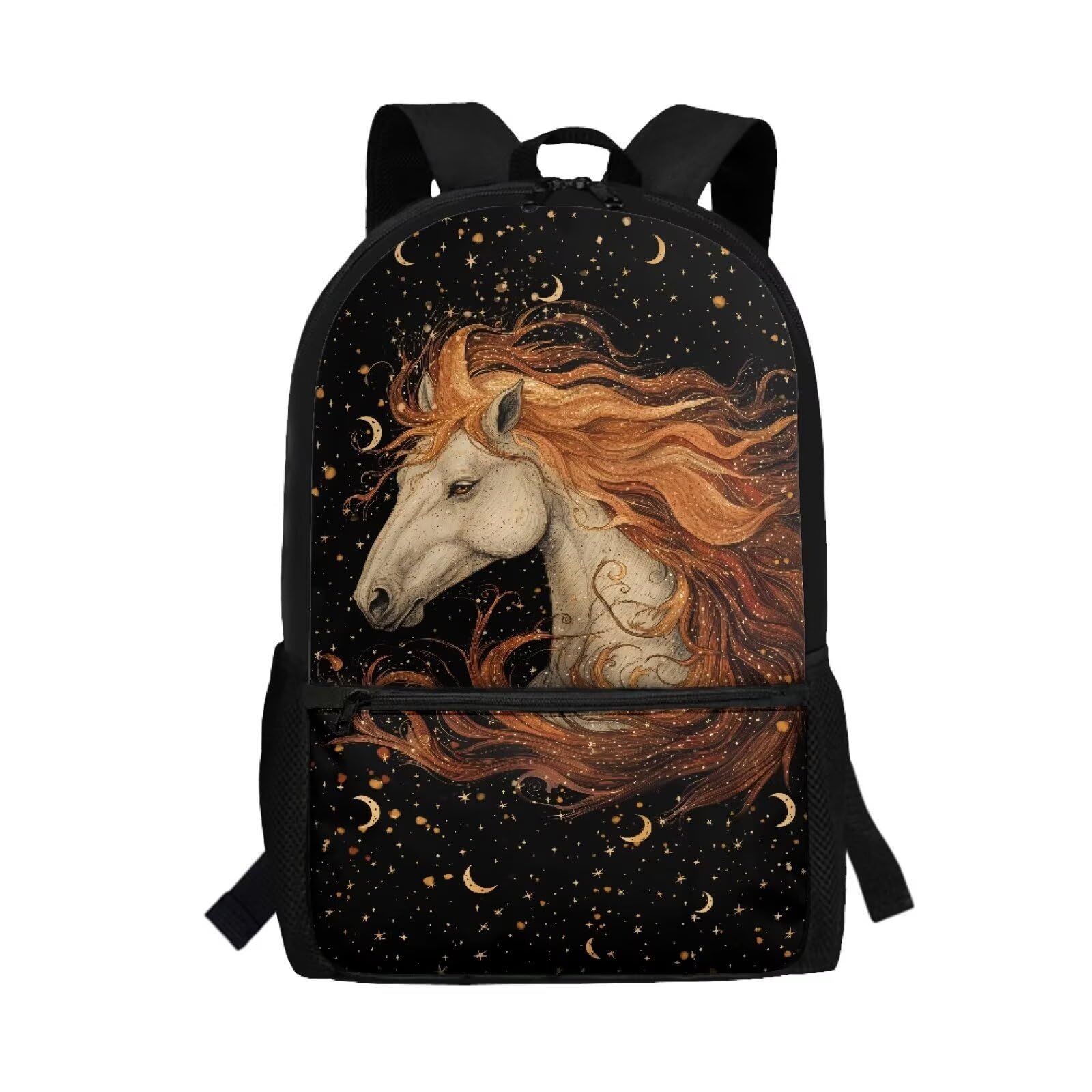 Dngkaoje Animas Horse Backpacks for School Girls Bookbag for Children,Cute Horse Backpack for Girls 17 Inch Animal Print School Backpack for Kids,Lightweight Elementary Middle Rucksack