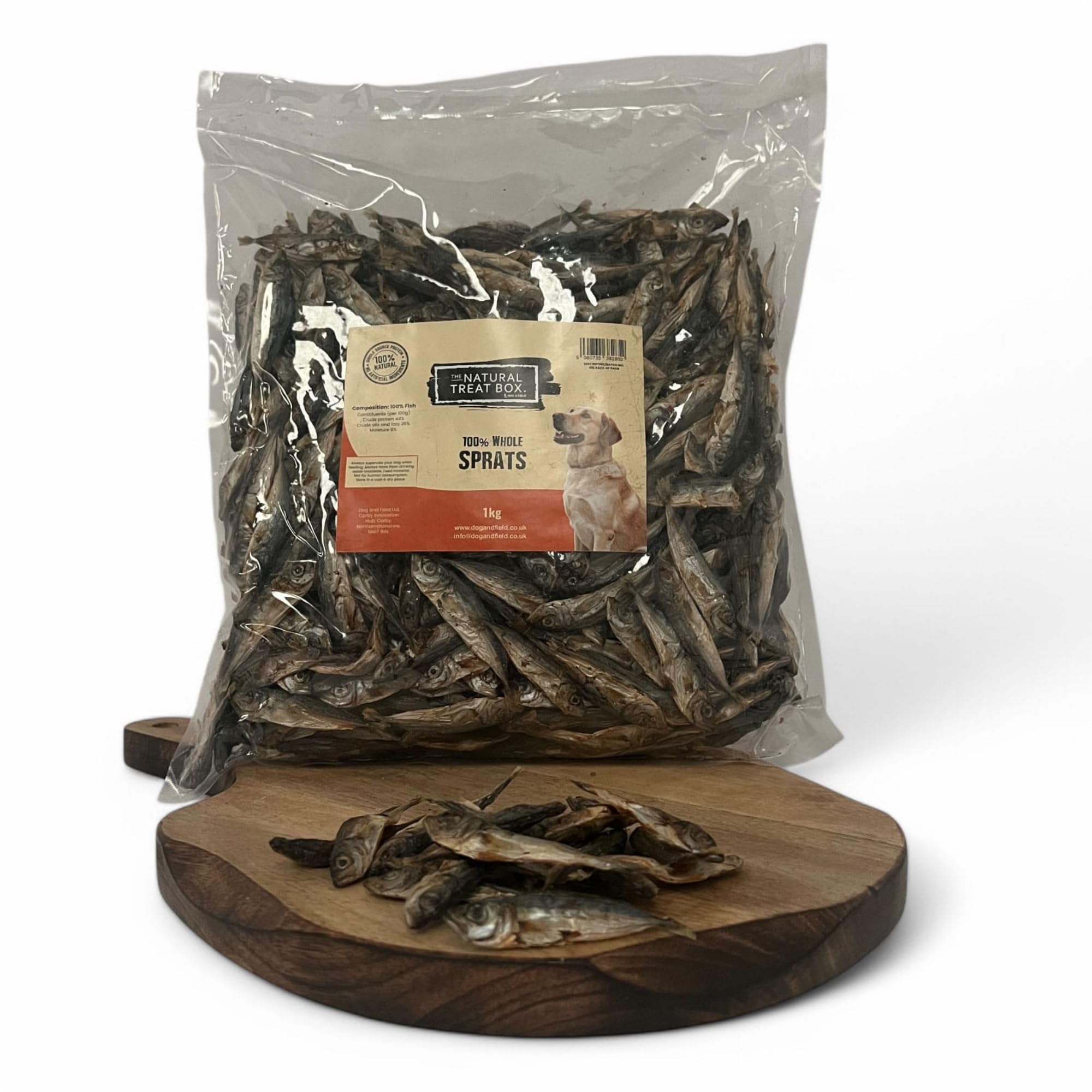 Dog & Field Whole Dried Sprats for Dogs - 1kg Bulk Pack, 1 kg (Pack of 1)