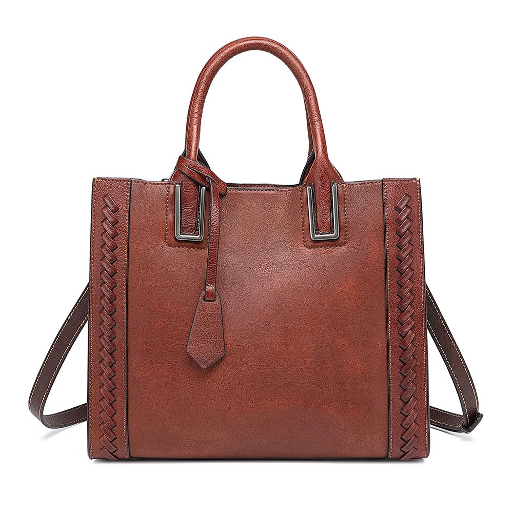 EBESA Genuine Leather Handbags Tote Shoulder for Women Vintage Handmade purse Satchel Crossbody Bag