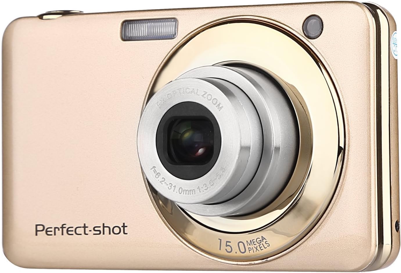 GordVESJB008 2.7 Inch TFT 5X Optical Zoom 15MP 1280x720 HD Anti-Shake Smile Capture Digital Video Camera-Gold