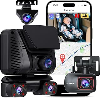 4K Dash Cam,5 Channel 360° View,AI Adas System,Free 128G Card,GPS