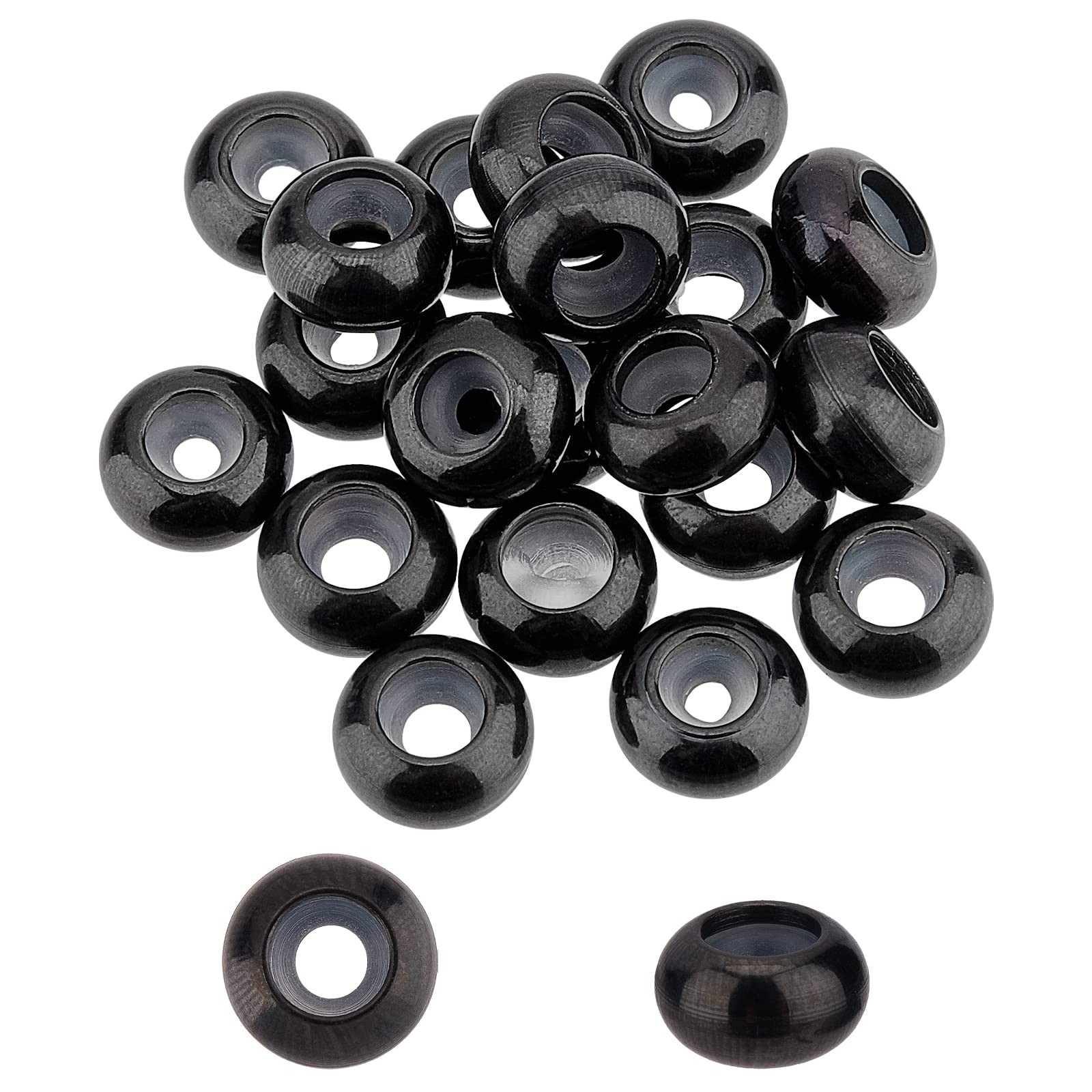 Cuentas de acero negro para crear pulseras personalizadas y joyería hecha a mano