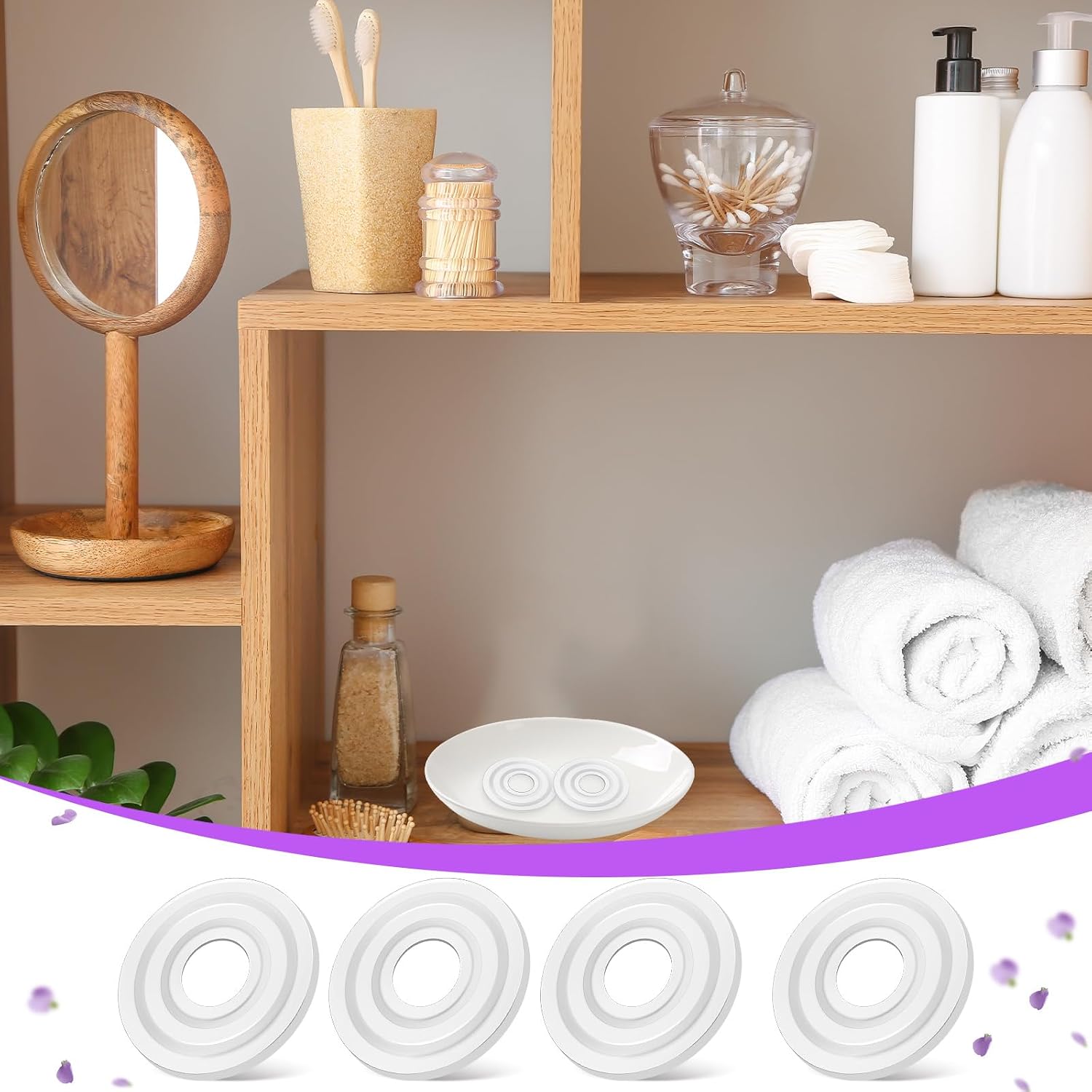 Lounsweer 30 Pcs Replacement Fragrance Disc Towel Warmer Bucket Fresh Fragrance Scented Pads (Lavender Flavor)
