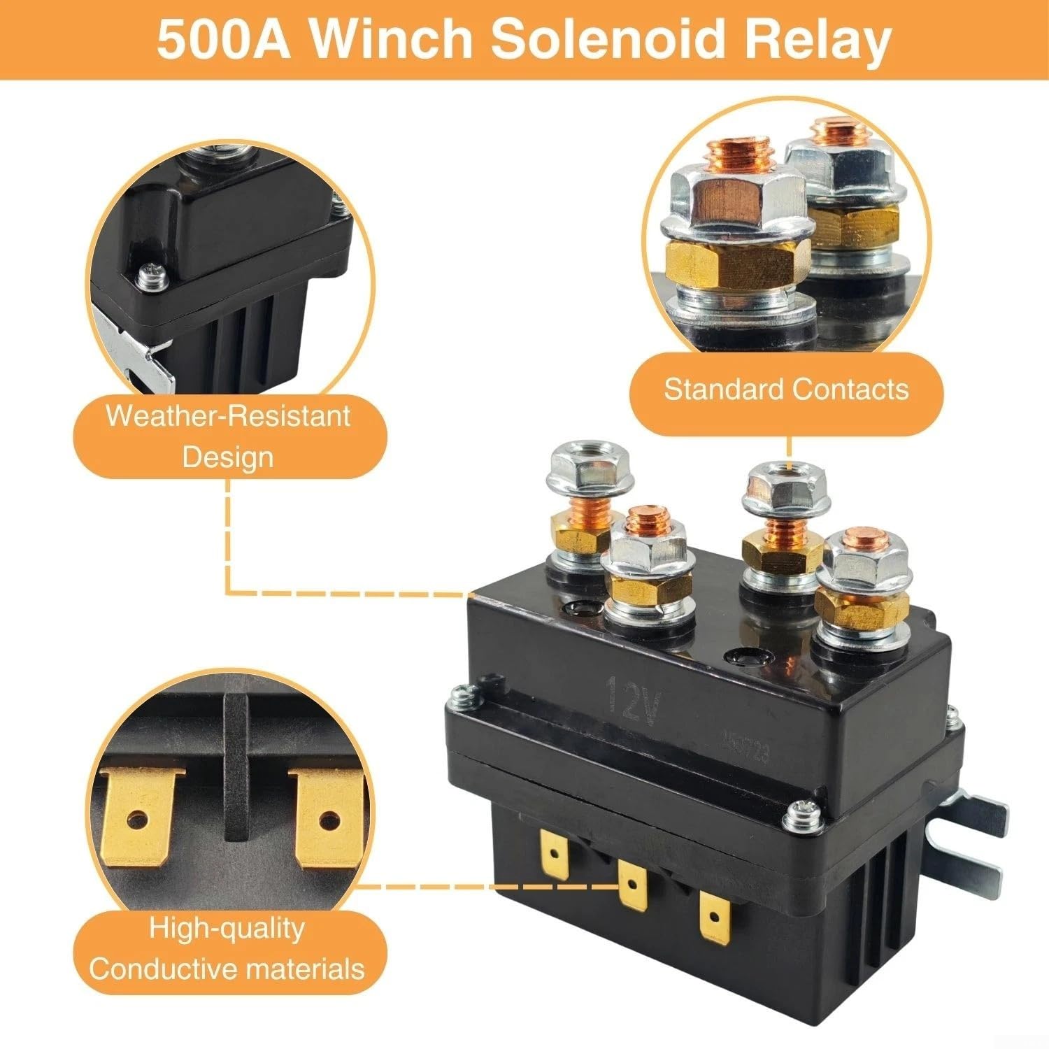 Kit relè solenoide verricello 500A con telecomando wireless e scatola di controllo per camion Jeep - Controller verricello elettrico 12V Cavi precablati 4x4