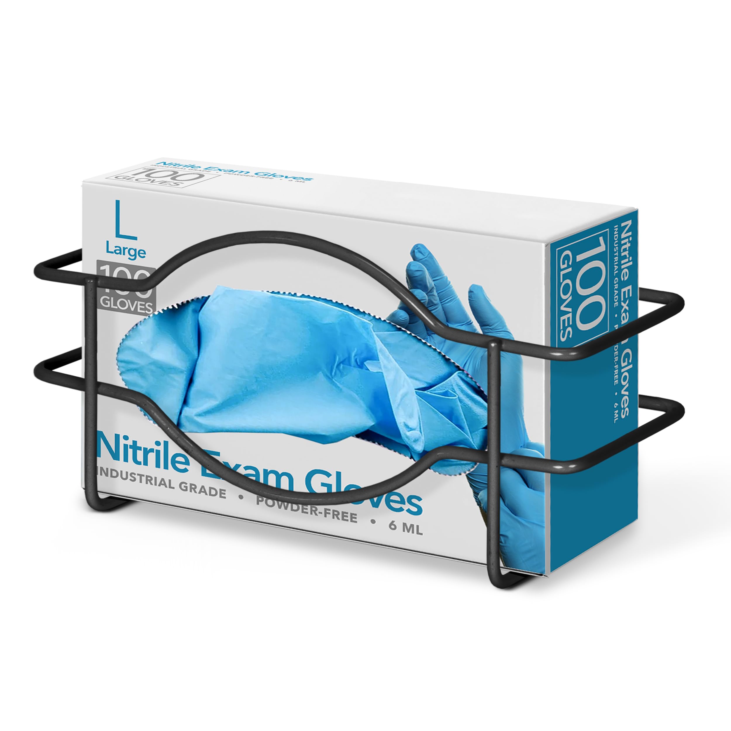 Stock Your Home Black Metal Glove Box Holder Wall Mount for Kitchen, Closet, Lab, Exam, Office, Tissue Shelf