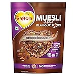 Saffola Muesli Choco Crunch with Flavour Pops, 400 gm/450 gm | 15 in 1 Fruit and Nuts, Seeds, Millet & more | Cereals for breakfast with wholegrain, protein, fibre