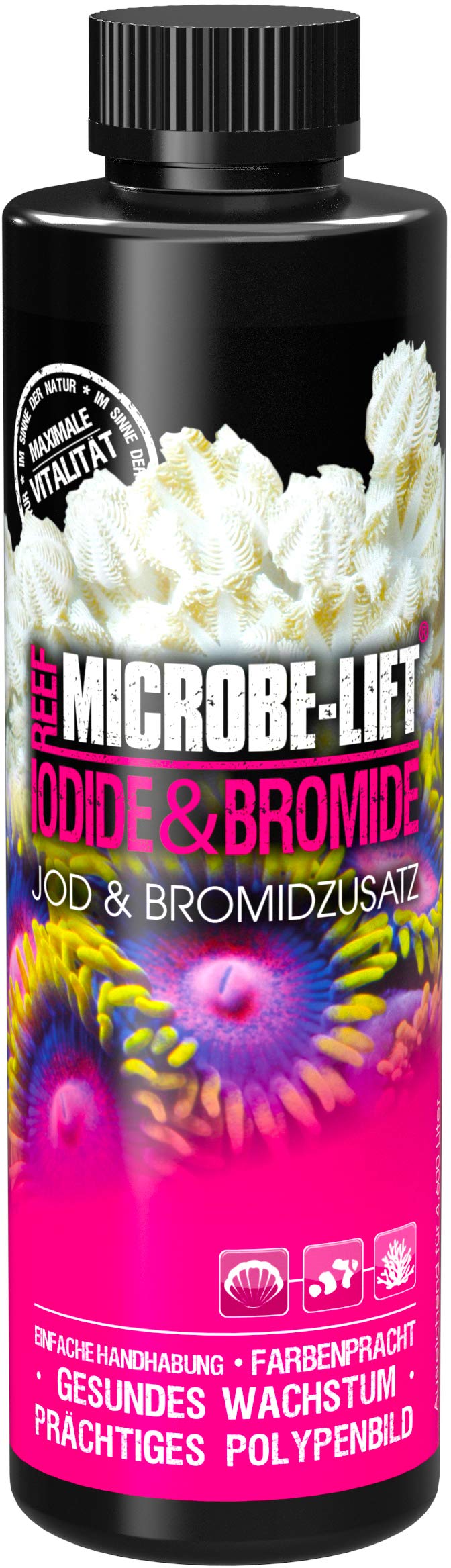 MICROBE-LIFT Iodide & Bromide – jod i dodatek bromidowy w jakości premium do każdego akwarium wody morskiej, bardzo wydajny, 236 ml