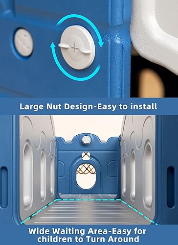 Miniatura 6 de Glaf Juego de tobogán 8 en 1 para niños pequeños, tobogán escalador de tobogán para niños pequeños, para exteriores e interiores, con túnel de aro