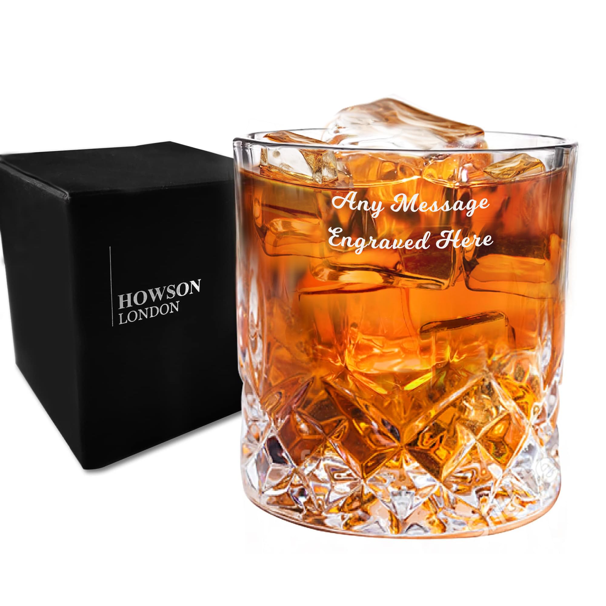 Personalised Whiskey Glass for Men, Crystal Whiskey Glass, 7oz/210ml Engraved Whiskey Tumbler Glass, Personalised Gifts for Birthday Christmas Wedding Best Man Fathers Day Groomsmen Gift (Design 3) — image 1