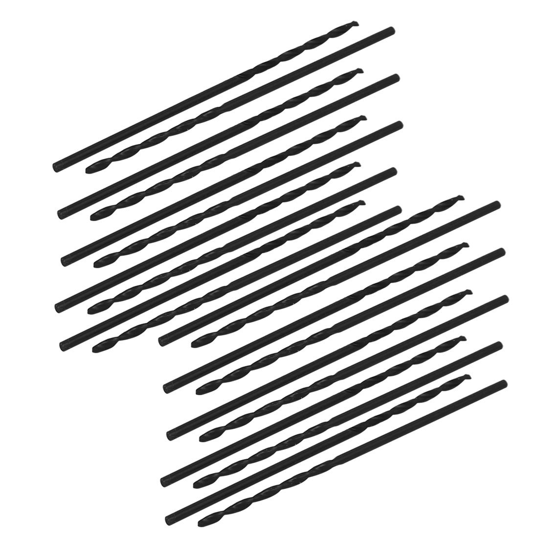 Aexit 1.4mm Dia Tool holder 48mm Long HSS Spiral Flute Straight drill hole Twist Drill Bit Black 20pcs Model:95as160qo397