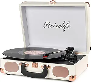 Turntable Vinyl Record Player 3-Speed Suitcase