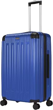 World Traveler Dejuno Cornwall Lightweight Hardside Spinner Luggage, Navy, Medium Checked