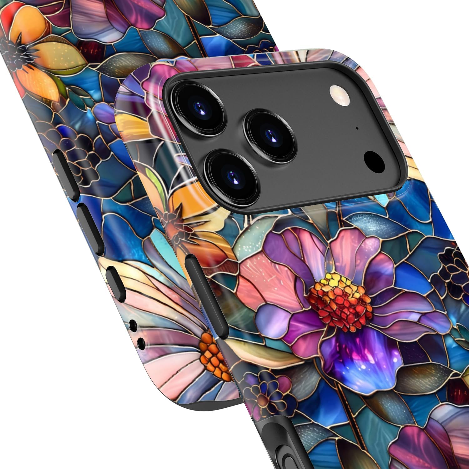 for iPhone 17 Pro Case, Wireless Charging Compatible,Dual-Layer Protection with Cute Wildflower Design, Soft Silicone + Hard Shell, Chic Phone Cover for Women - Vibrant Defined Blossoms - Image 5