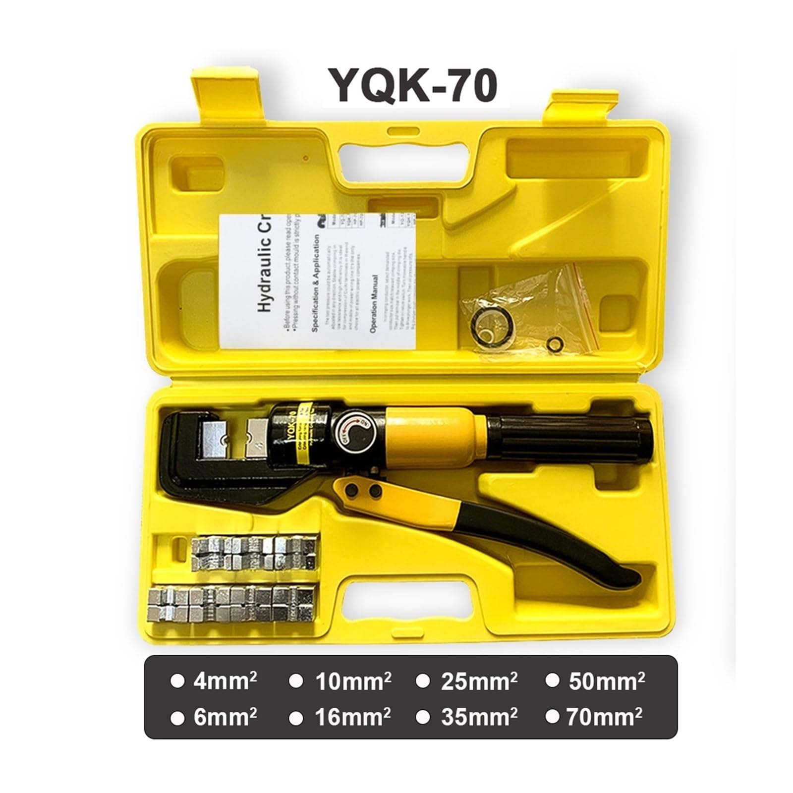 Szczypce do zaciskania 4-70 mm² Ciśnienie 8T Narzędzia domowe Szczypce Szczypce do zaciskania końcówek kablowych DIY(YQK-70-A)