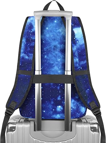Miniatura 7 de Mancro Mochila para laptop, color galaxia, unisex, duradera y ligera, diseño de puerto USB, bolsillo organizado, cómoda y resistente