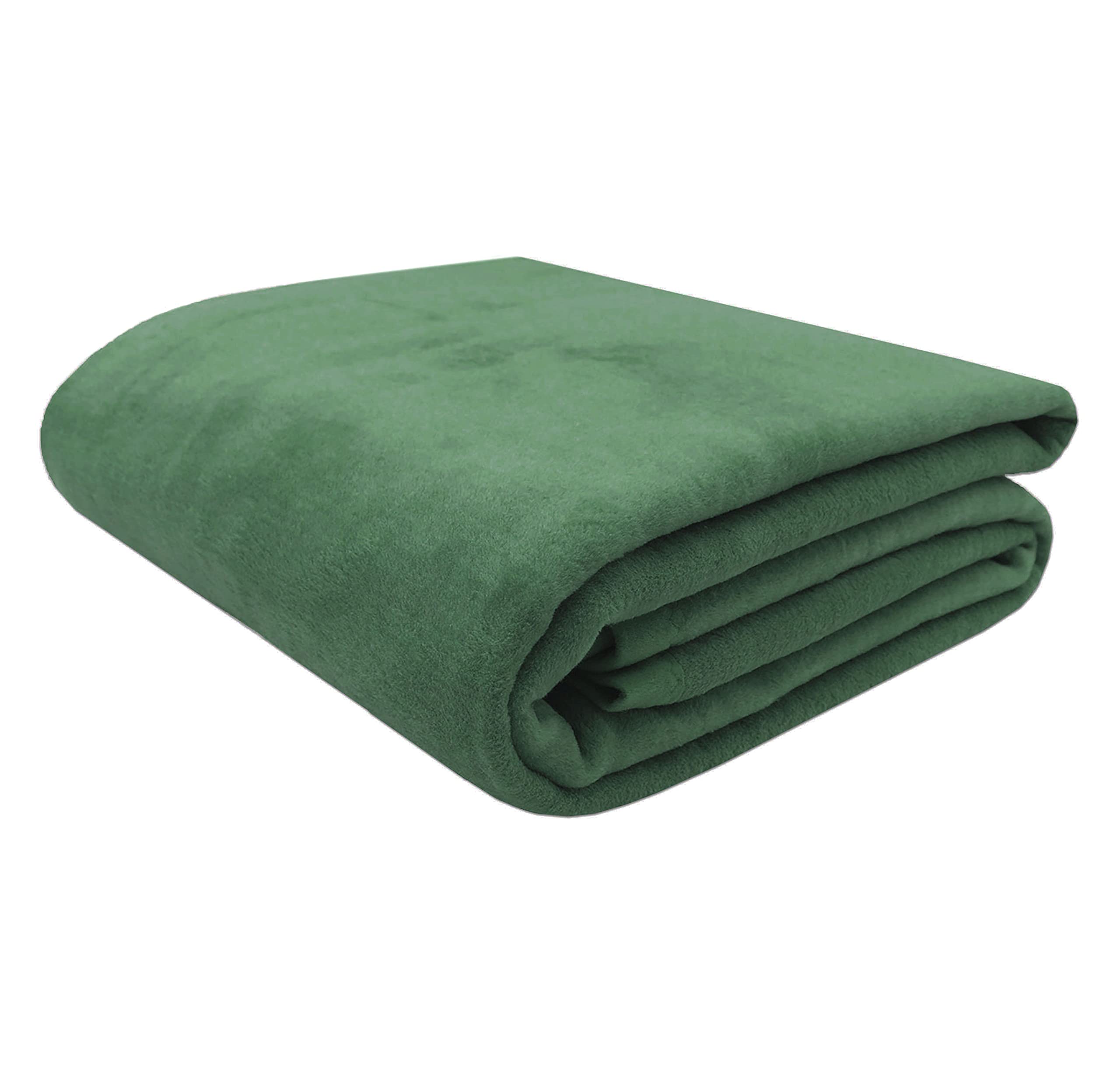ZOLLNER Manta Grande para Cama y sofá, 150x200 cm, 60% algodón, Verde Oscuro