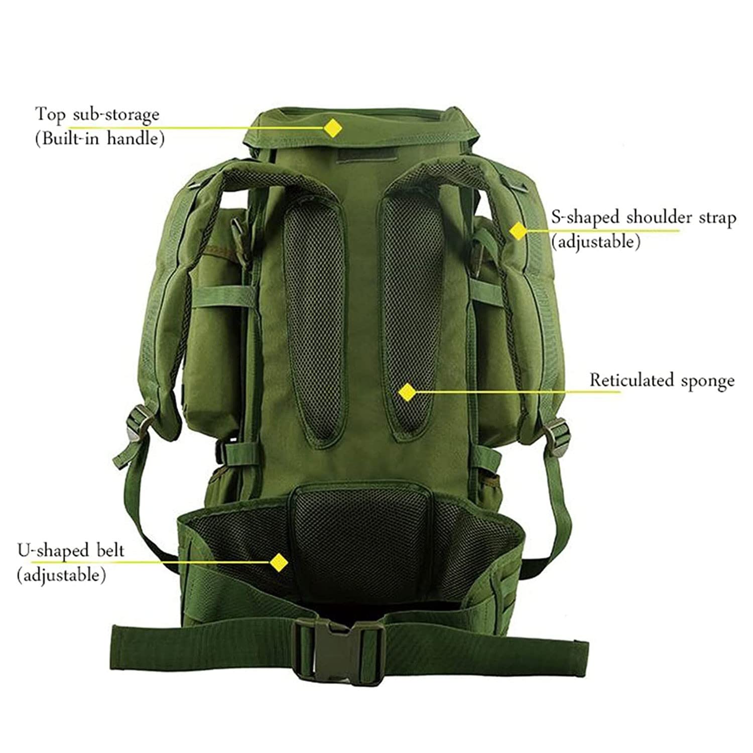 Mochila Supervivencia,Mochila Tactica, 56-75L Mochilas De Marcha,Mochila Militar Pechera para Senderismo Campismo Escaladas Skate Gimnasio Viajes O Paseo Al Aire Libre E