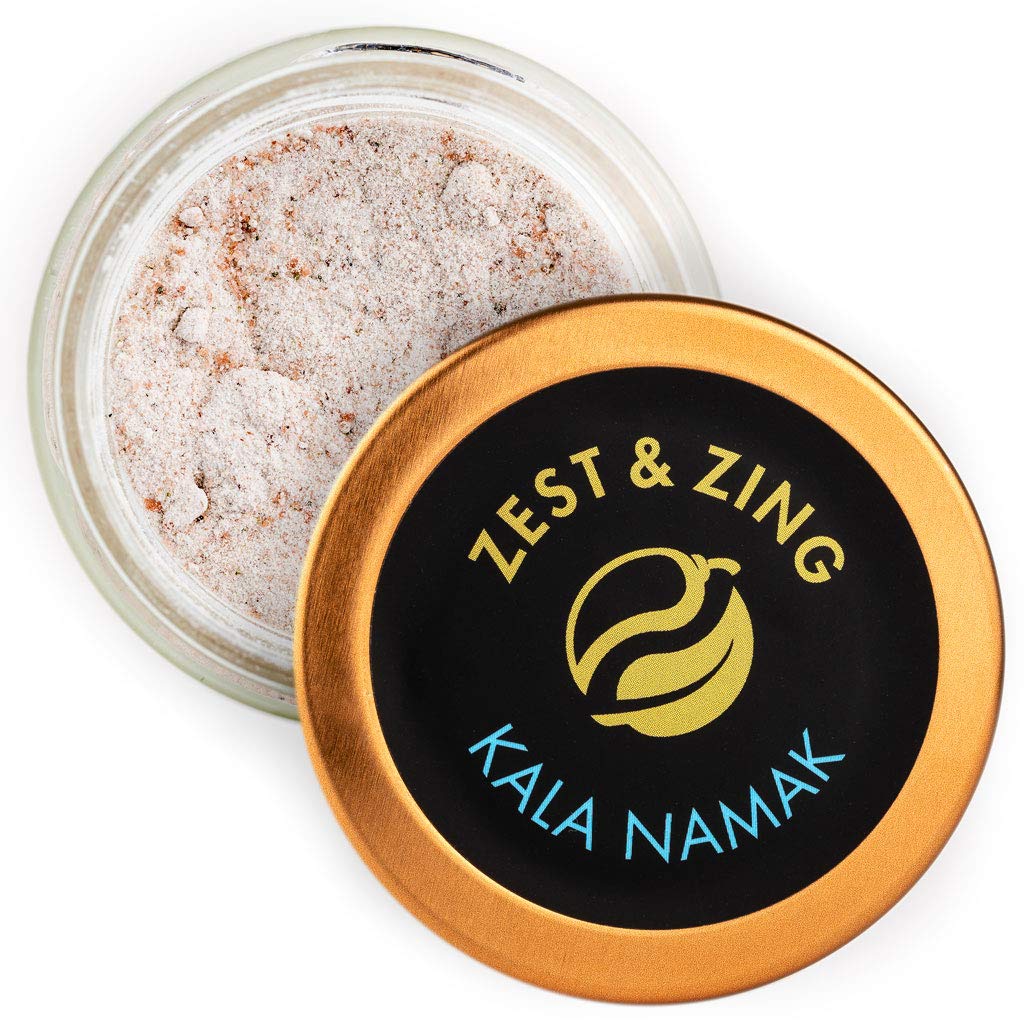 Zest & Zing Kala Namak Black Salt (Ground), 50g Spice Jar - Premium Salts By ZEST & ZING. Fresher, Convenient, Stackable Spice Jars.