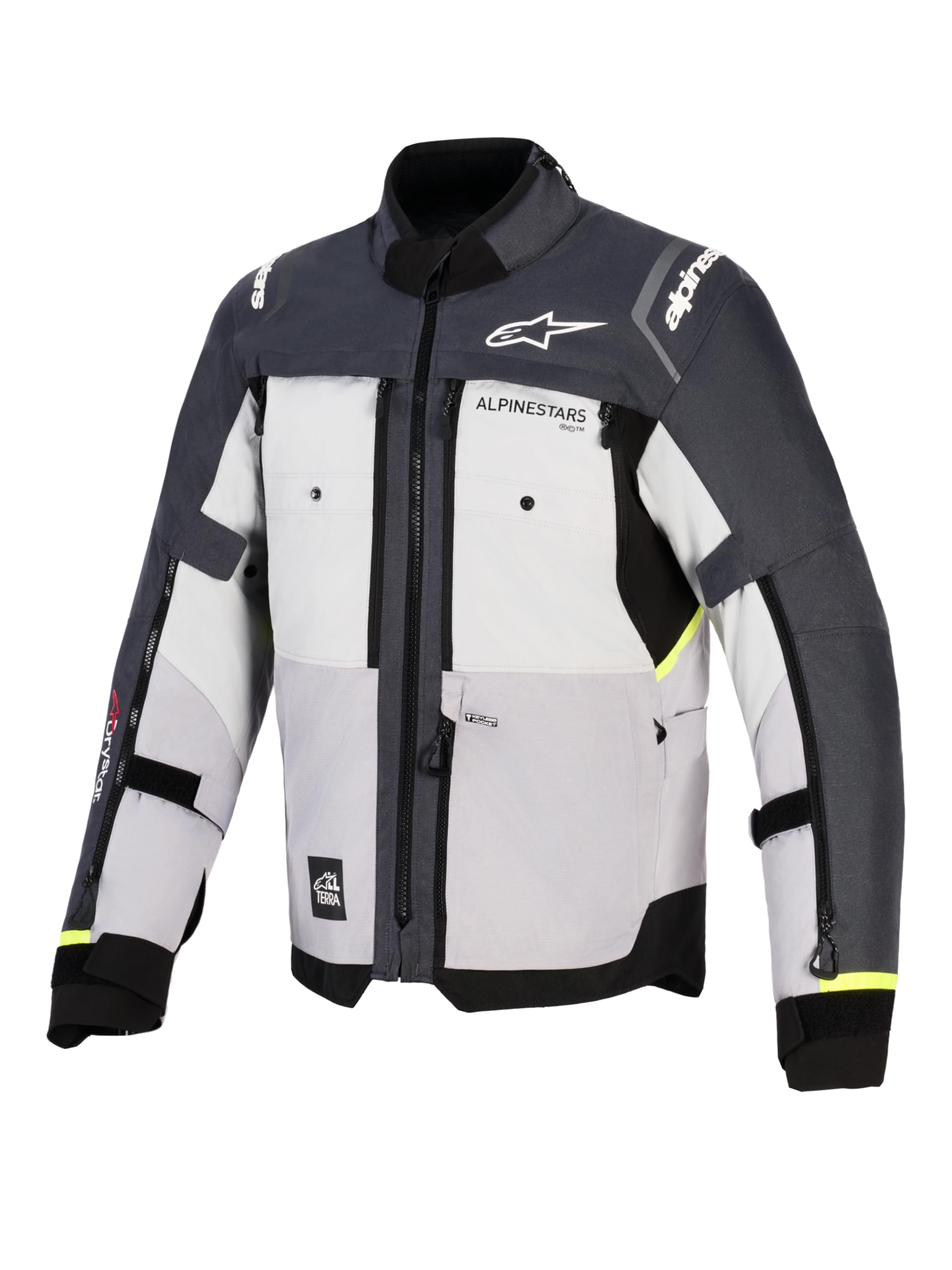 Alpinestars Cusco Drystar męska kurtka motocyklowa, przygodowa, turystyczna, lekka, odporna na rozdarcia, odpinana wodoodporna podszewka, Lodowy szary/średni szary/głęboki szary, M