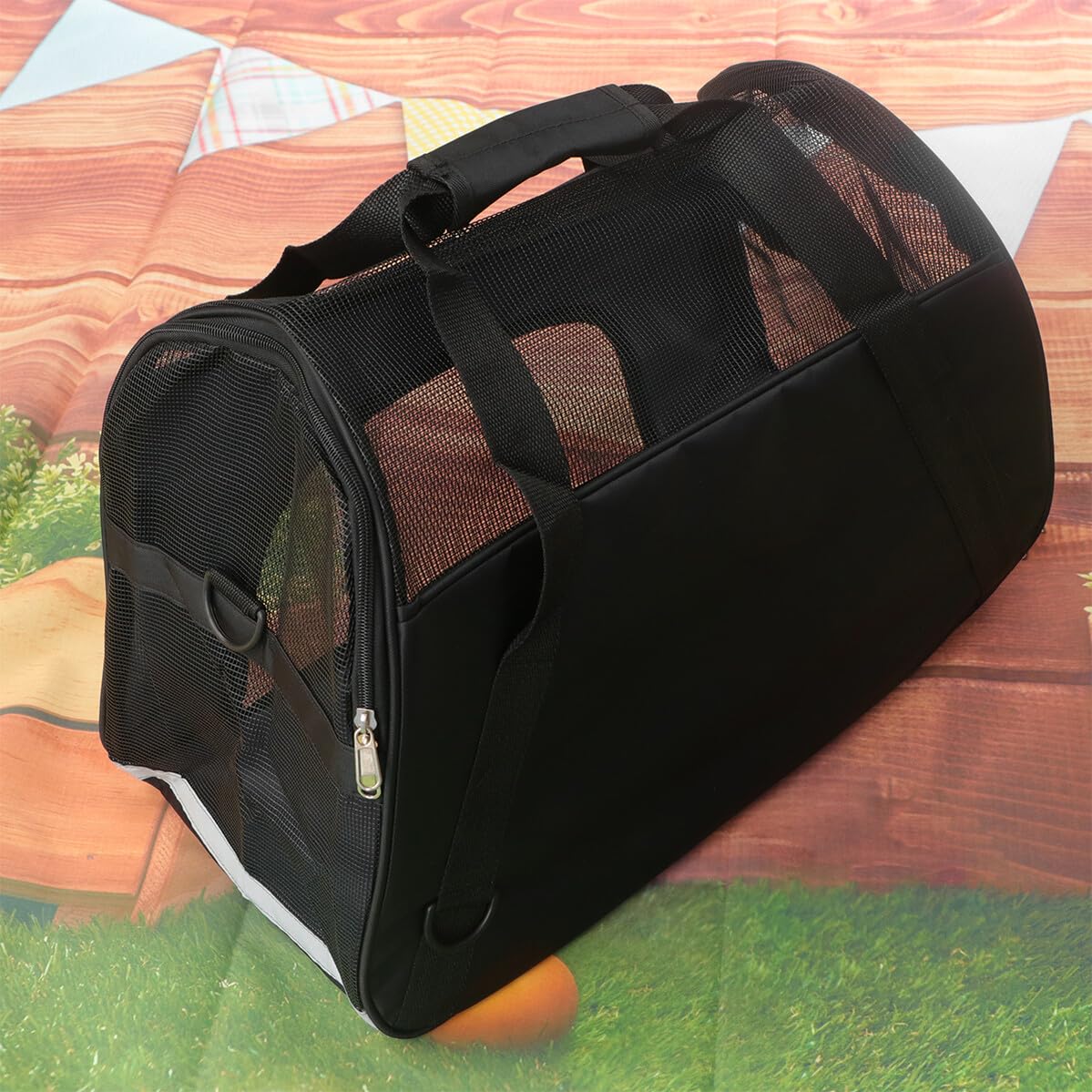 Borsa da Trasporto per Animali in Nylon, Rete Traspirante Laterale | Cani e Gatti, in Viaggio e Durante le Visite Turistiche, Riduce L’Ansia da Viaggio, Struttura Morbida