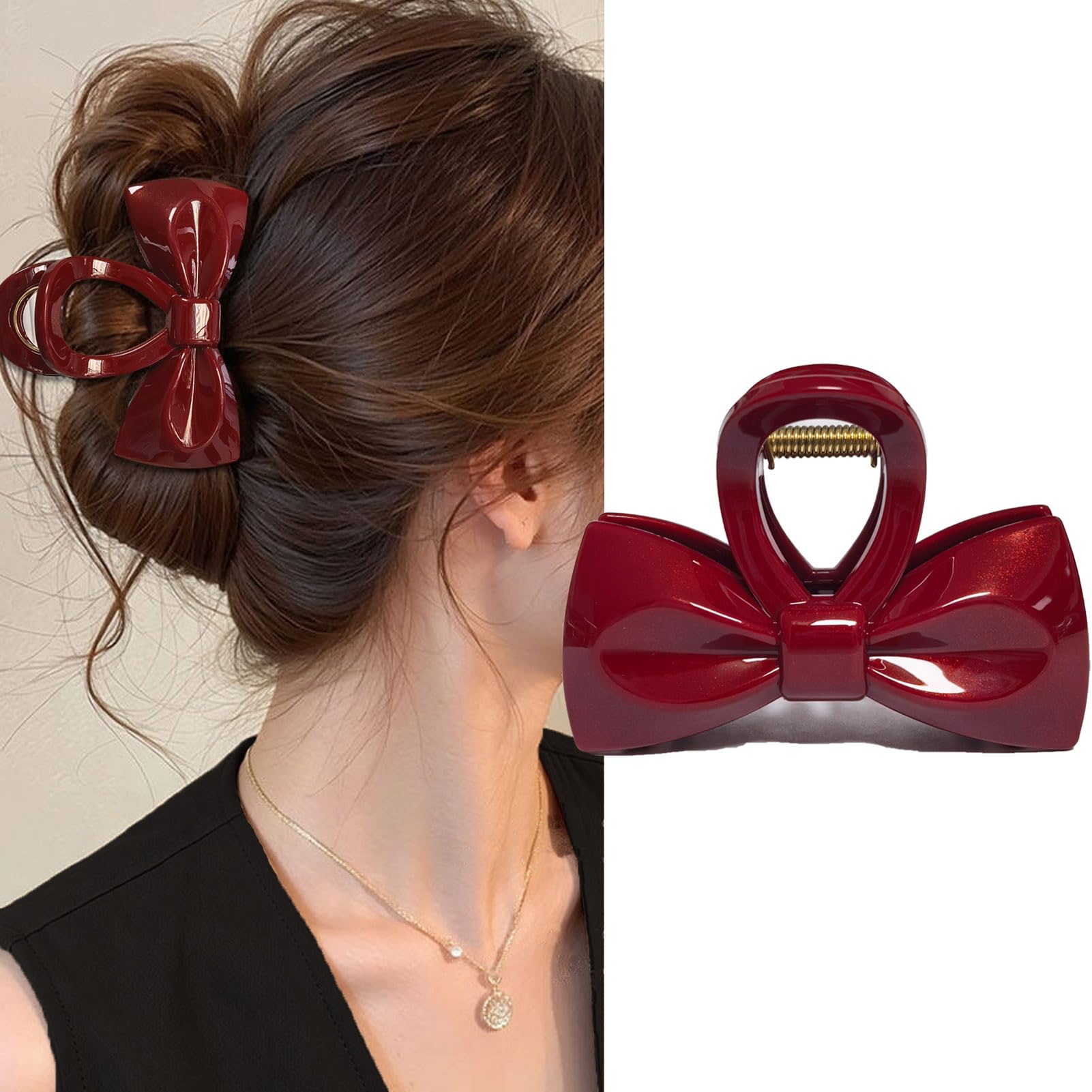 Amazon.co.jp: Yokosen ヘアクリップ 小さめ リボン バンスクリップ