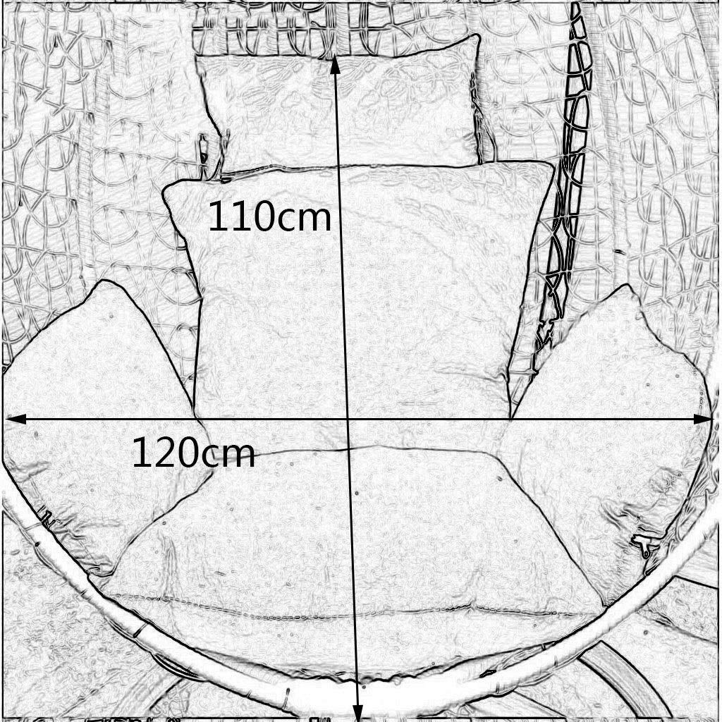 LIYANJIN Cuscino per Sedia a Dondolo in Rattan Cuscino per Sedia Amaca in Vimini con Comodo Cuscino per Interni Esterni, Dimensioni: 110x120 cm (43,3x47,2 Pollici) (Colore: Blu) (Sedia esclusa)