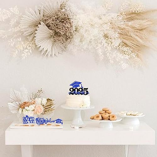 Miniatura 256 de Paquete de 24 adornos dorados para cupcakes de graduación 2025 con purpurina So Proud of You Done Diploma Graduation Cap Cupcake Picks Class of 2025