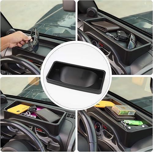 Miniatura 6 de RT-TCZ Organizador de bandeja de almacenamiento para Jeep Wrangler JK JKU 2007 2008 2009 2010 negro