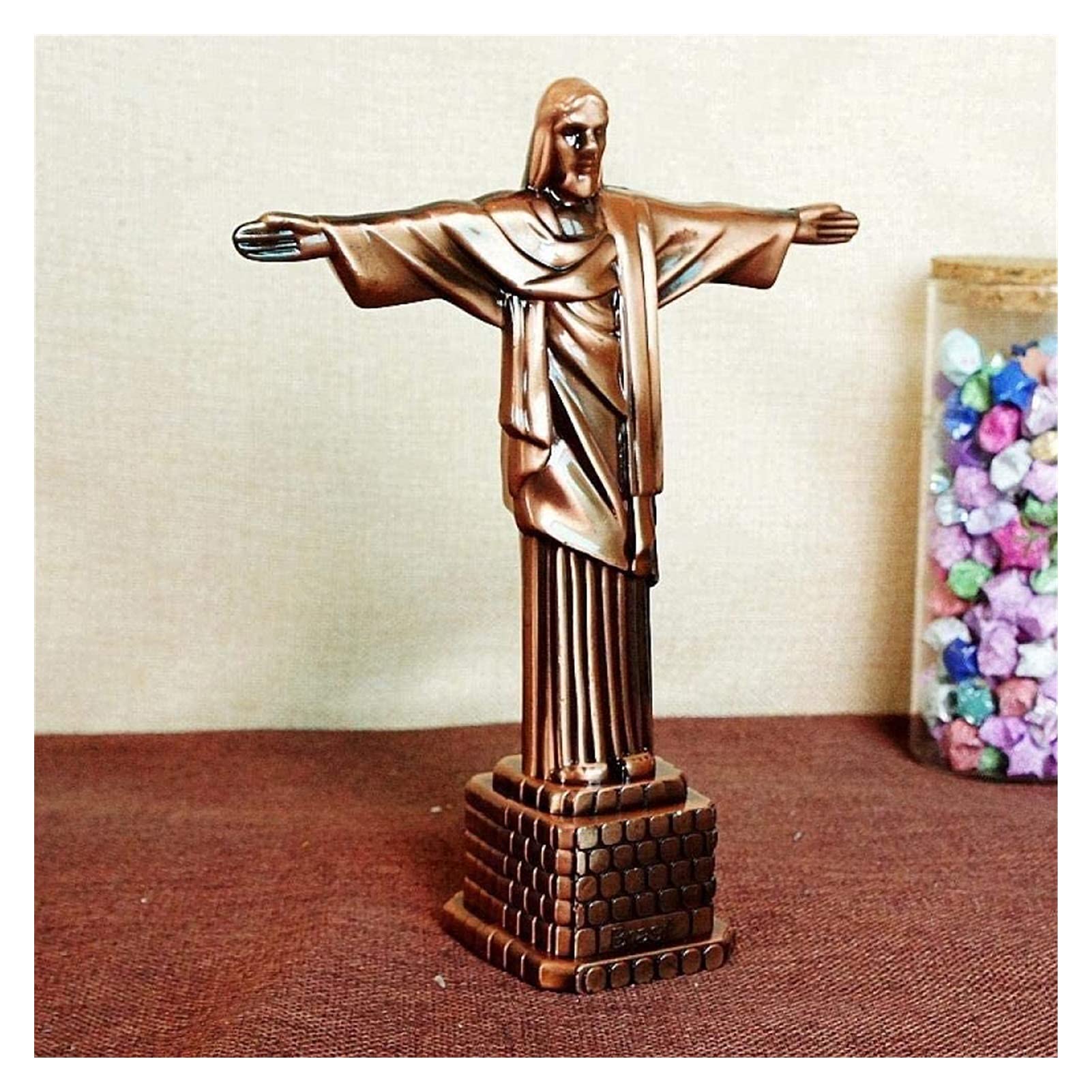 For Event & Party Supplies Abstract Ornaments Figurines Art Gift Statues Decor Statue Figurine Ornament Sculptures Sculpture Metal Crafts Christ The Redeemer Statue Catholic Church Decorated House (Co