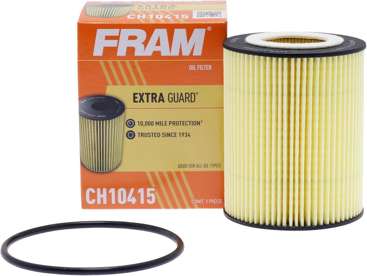Fram Extra Guard CH10415, 10K Mile Change Interval Cartridge Oil Filter (Pack of 2)