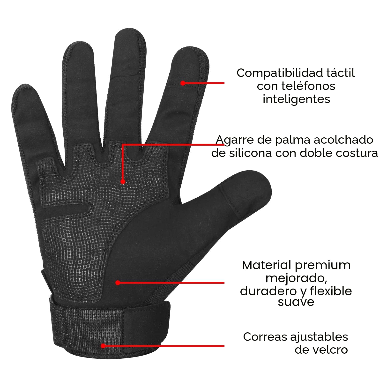 Guantes de Moto para Deportes de Motocicleta, Bicicleta de Montaña, Equitación, Hombre y Mujer, Pantalla Táctil Rígida, Bicicleta de Carretera, Senderismo, Escalada, Camping, Esquí
